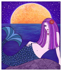 Fantasy Mermaid | Acrylic on Canvas | 8"x10" |